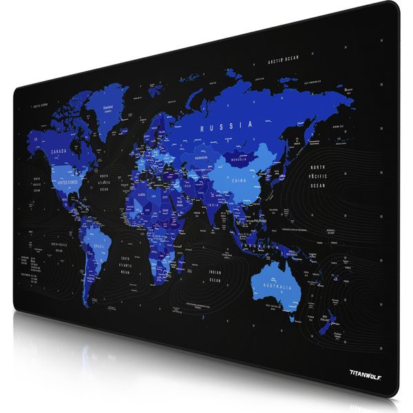 Mousepad Da Gioco Titanwolf, Xxxl Speed Mousepad 1200 X 600 Mm, Velocità E Precisione, Blu Inglese-image