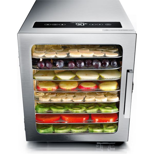 Arendo Disidratatore Con 8 Ripiani, Disidratatore Elettrico Da 500 W Per Frutta, Verdura, Carne, Disidratatore In Acciaio Inox Con Display, Timer E Controllo Della Temperatura (30-90°), Senza Bpa-image