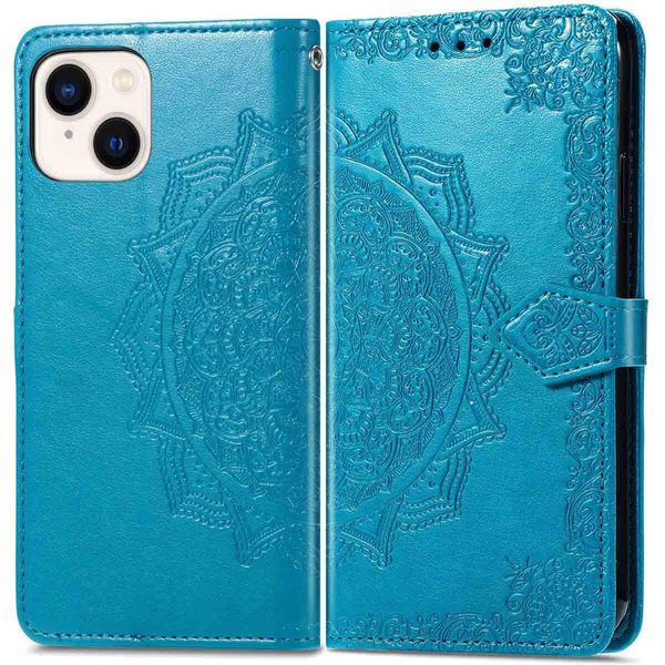 Iphone 13/Iphone 14 Custodia Iphone 13/Iphone 14 Protettiva Flip Cover Mandala In Ecopelle Turchese Imoshion-image