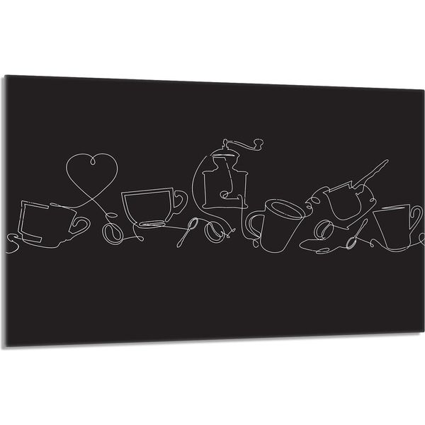 Piastra Di Copertura Per Piano Cottura 80X52Cm 1 Pezzo In Ceramica Per Piano Cottura, Cucina Nera-image