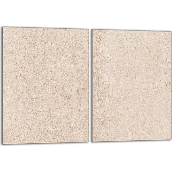 Set Di Piastre Di Copertura Per Piano Cottura 2X40X52 Cm Copertura Per Piano Cottura In Ceramica Alzatina In Vetro, Beige Ardesia-image