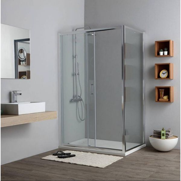 Box Doccia 150X70 Cm Trasparente Con Apertura Scorrevole | New Giada-image