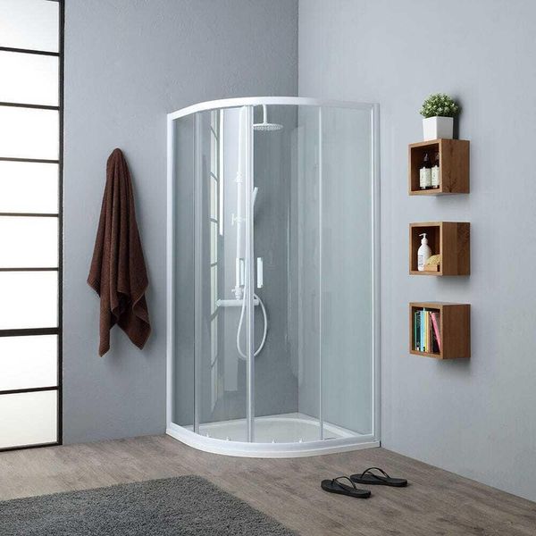 Box Doccia Trasparente Angolare Semicircolare 90X90 Cm | Venere-image