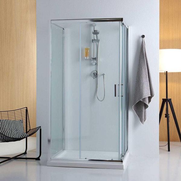 Box Doccia 3 Lati 70X70X70 Con Due Lati Scorrevoli Ed Un Lato Fisso-image