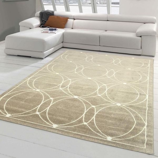 Tappeto Orientale Con Ornamenti Sottili | Interno Ed Esterno | Beige Dimensioni - 120X170 Cm-image