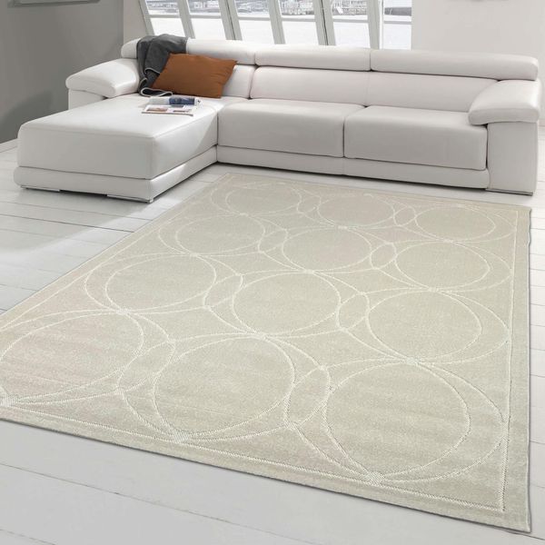 Tappeto Orientale Con Ornamenti Sottili | Interno Ed Esterno | Crema Dimensioni - 120X170 Cm-image