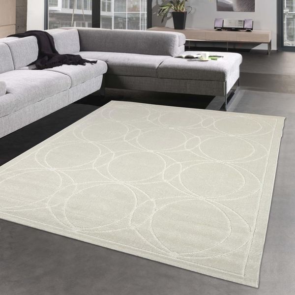 Tappeto Orientale Con Splendidi Ornamenti | Per Interni Ed Esterni | In Formato Crema - 120 X 170 Cm-image