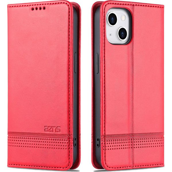 Custodia Per Iphone 14, Portafoglio Con Chiusura Magnetica E Supporto, Custodia Flip In Pelle Rosa Caldo-image
