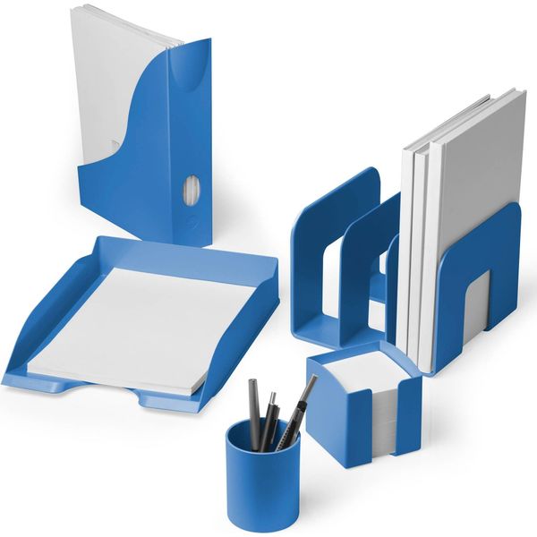 Vassoio Per Lettere Plastica Eco Riciclata A4 Blu Confezione Da 6-image