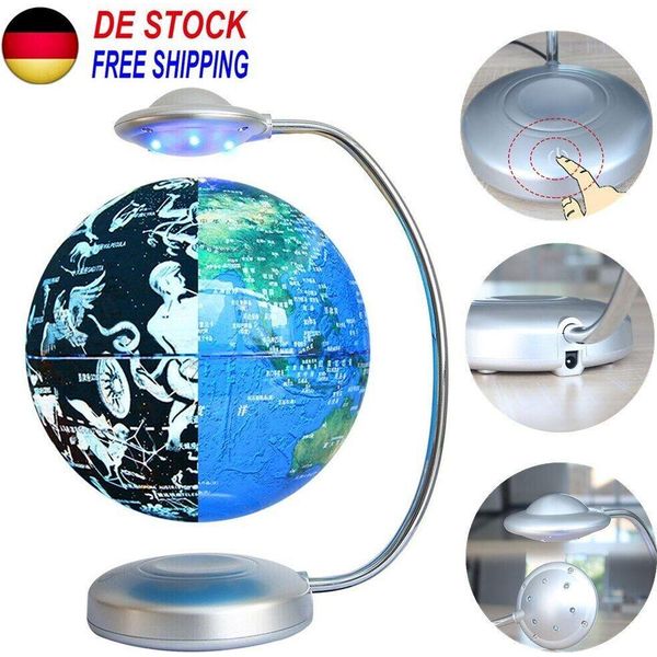 Globo Illuminato Globo Galleggiante Magnetico Illuminazione A Led Rotazione Deco-image