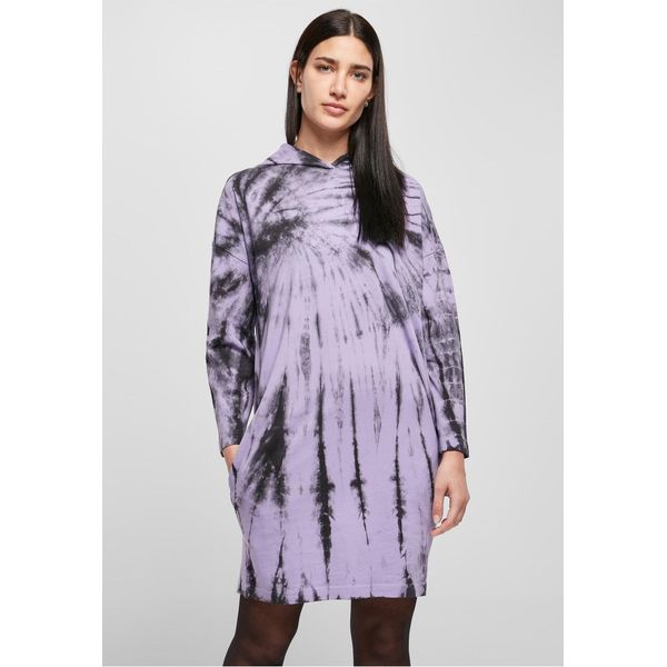 Urban Classics - Donna Vestito Con Cappuccio Oversize Tie Dye Nero/Lavanda - M-image