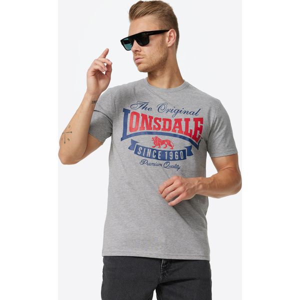 Maglietta Uomo Regular Fit Doppio Pacco Gearach Marl Grigio/Nero 4XL Lonsdale-image