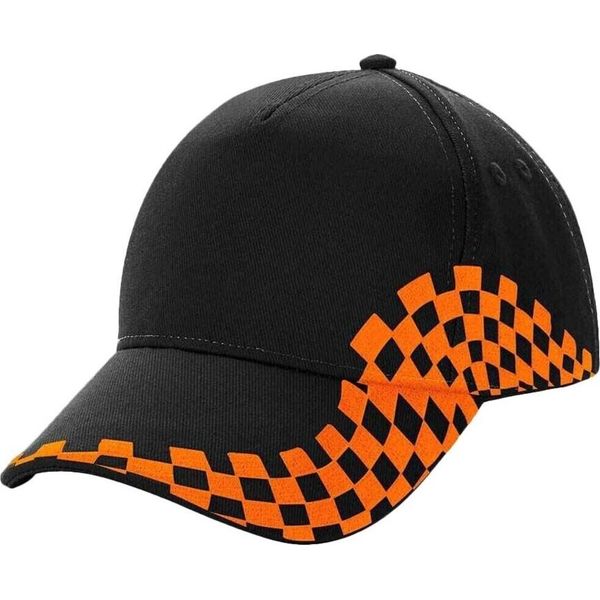 Beechfield - Cappello Da Baseball "Grand Prix"" Per Uomo/Donna Unisex PC4881 (Taglia Unica) (Nero/Arancione)"-image
