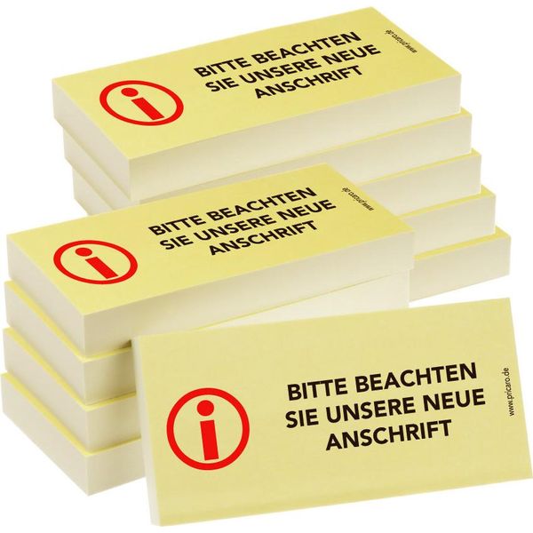 Pricaro Note Adesive "Nuovo Indirizzo"", 100 Fogli, 10 Pezzi"-image