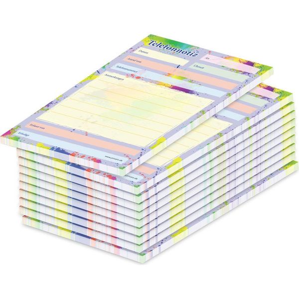Pricaro Blocco Note Telefonico, A6, Splash, 10 Pezzi-image