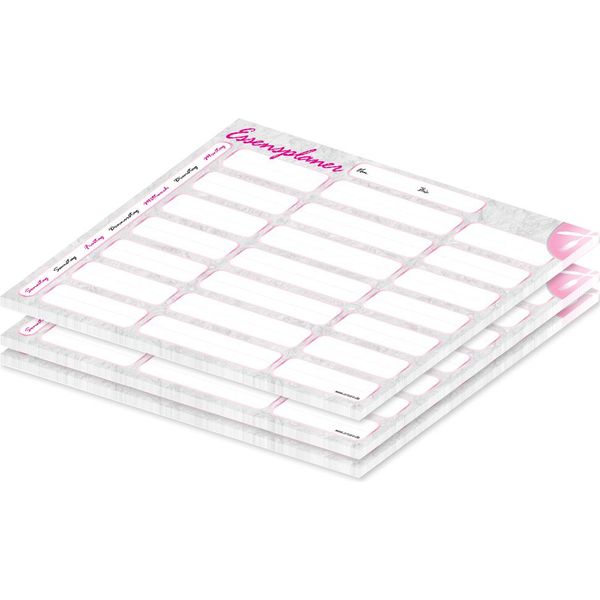 Pricaro Planner Pasti "Marble"", Magnetico, Rosa, A4, 25 Fogli, 3 Pezzi"-image