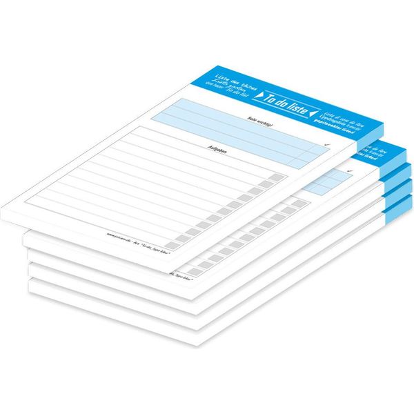 Pricaro To-Do Liste "Typo-Blau"", Magnetisch, A6, 5 StüCk"-image