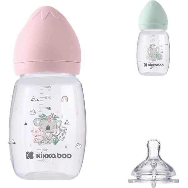 Kikkaboo Biberon Savanna 260Ml Tettarella In Silicone Taglia M Anticolica Da 3 Mesi Rosa-image