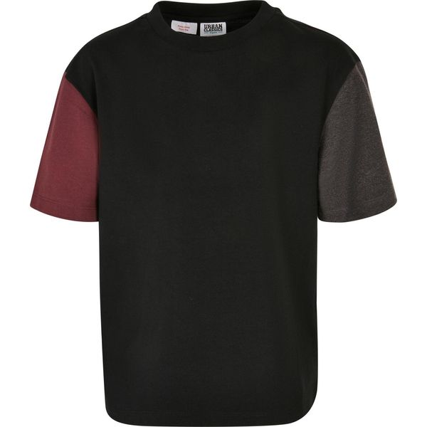 Urban Classics Boys - Maglietta Colorblock Oversize Biologica Nera - 134/140-image
