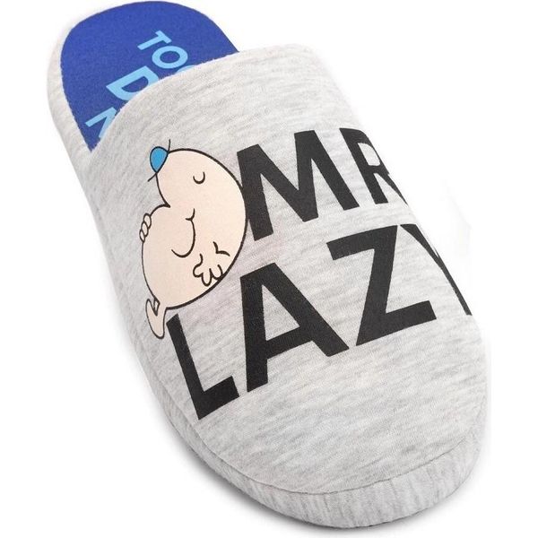 Mr Men - Pantofole Da Uomo NS6767 (45,5 Eu - 47 Eu) (Grigio/Nero/Blu)-image