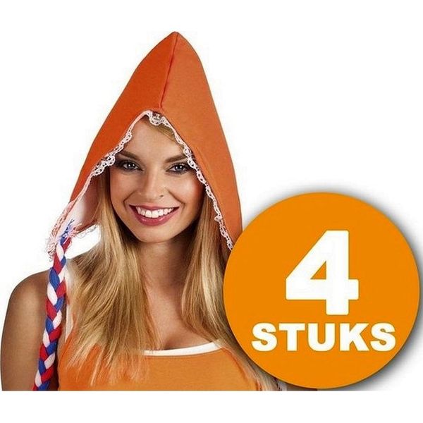 Vestiti Da Festa Arancioni | Cappello Da Contadino 4 Pezzi | Vestiti Da Festa Coppa Del Mondo 2022 | Pacchetto Decorazione Arancione Pacchetto Nazionale Olandese Arancione-image