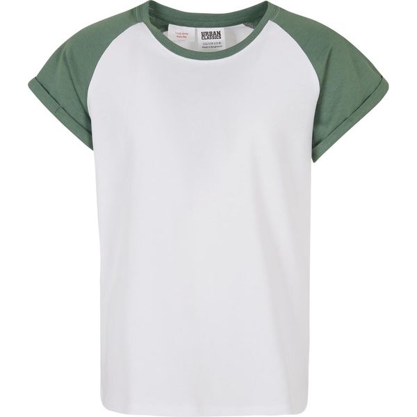 DěTské TričKo Urban Classics Girls Raglan Tee A Contrasto Bianco/Salvia - 134/140-image