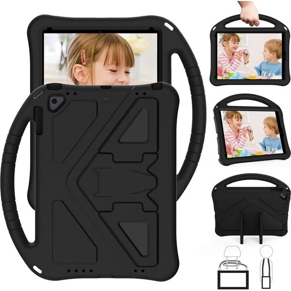 Custodia Per Bambini Per Ipad Air / Ipad 5A Generazione, Custodia Antiurto Leggera In Eva Con Supporto Pieghevole E Maniglia Nera-image