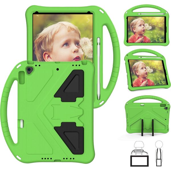 Custodia Per Bambini Per Ipad 10.2 2021/2020/2019, Ipad 9°/8°/7° Generazione, Custodia Antiurto Leggera In Eva Con Supporto Pieghevole E Maniglia Verde-image
