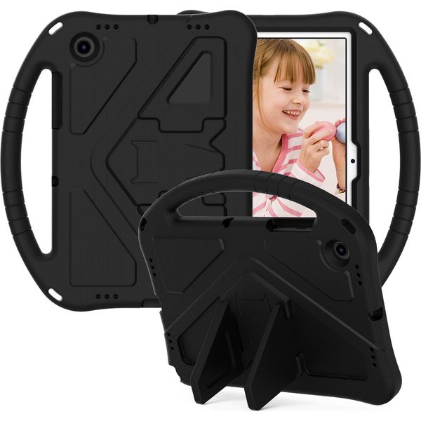 Custodia Per Bambini Per Samsung Galaxy Tab A8 Da 10,5 Pollici 2021 (SM-X200/X205), Eva Leggero Antiurto Pieghevole Stand, Kids Grip Cover Protettiva Nero-image