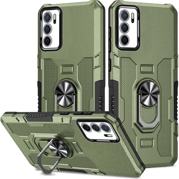 Oppo A16 / A16S Case, Resistente Custodia A Doppio Strato Con Supporto Ad Anello E Supporto Per Oppo A16 / A16S Verde-image