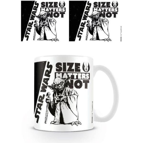 Star Wars - Tazza Da Caffè "Le Dimensioni Non Contano"" PM2447 (Taglia Unica) (Bianco/Nero)"-image