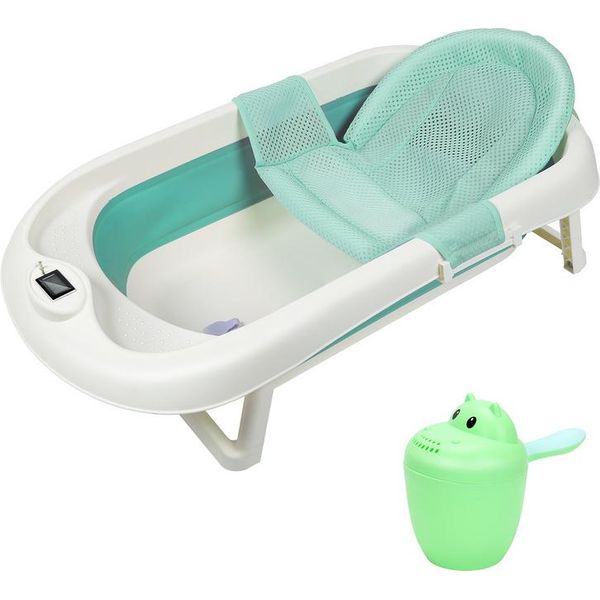 Fiqops Bagnetto Con Piedini Bagnetto Pieghevole Verde 3 In 1 Con Tazza Shampoo-image