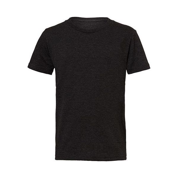 Bella+Canvas Unisex T-Shirt Youth Triblend Jersey Kurzarm Tee 3413Y Schwarz Charcoal-Black Triblend (Heather) M-image