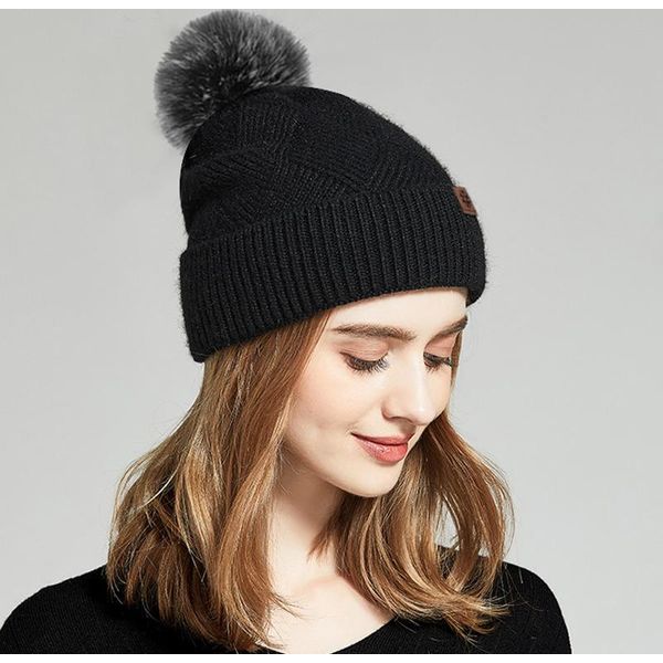 Set Di Sciarpa, Berretto E Guanti Invernali In Maglia Calda, Cappello Morbido Elasticizzato Con Morbidi Pompon, Sciarpa E Guanti Per Uomo E Donna, Nero-image