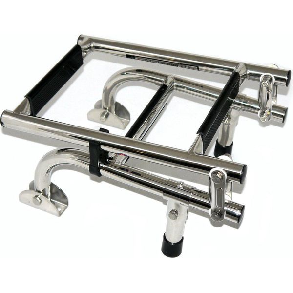 Scaletta Da Bagno In Acciaio Inox Pieghevole Per Montaggio A Poppa Scaletta Per Barca Da 3 A 5 Gradini Selezionabili: 1+2-image