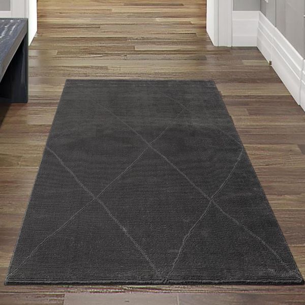Tappeto Classic Recycel Rib - Morbido - Diamanti In Antracite Dimensioni - 80 X 150 Cm-image