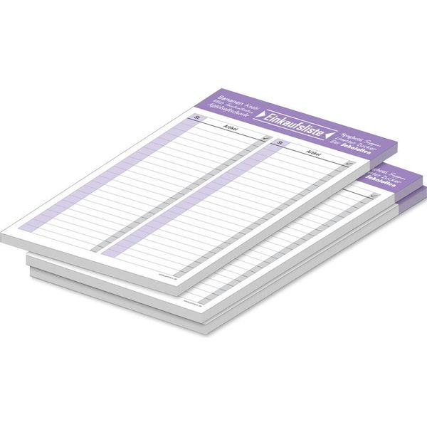 Pricaro Lista Della Spesa "Typo"", Viola, A5, 3 Pezzi"-image