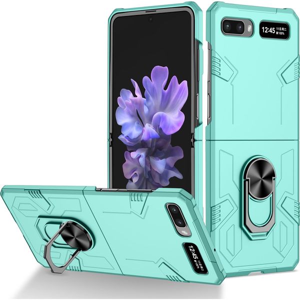 Custodia Galaxy Z Flip, Pc Rigido Robusto, Custodia Antiurto Con Supporto Ad Anello E Supporto Per Samsung Galaxy Z Flip 5G Blu-image