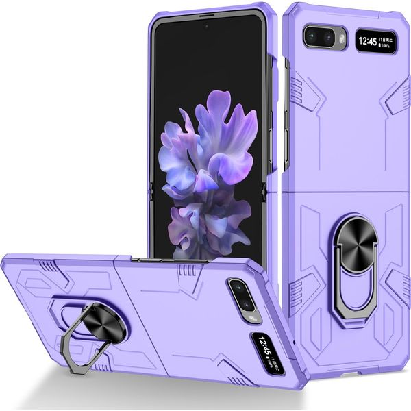 Custodia Galaxy Z Flip, Pc Rigido Robusto, Custodia Antiurto Con Supporto Ad Anello E Supporto Per Samsung Galaxy Z Flip 5G Viola-image