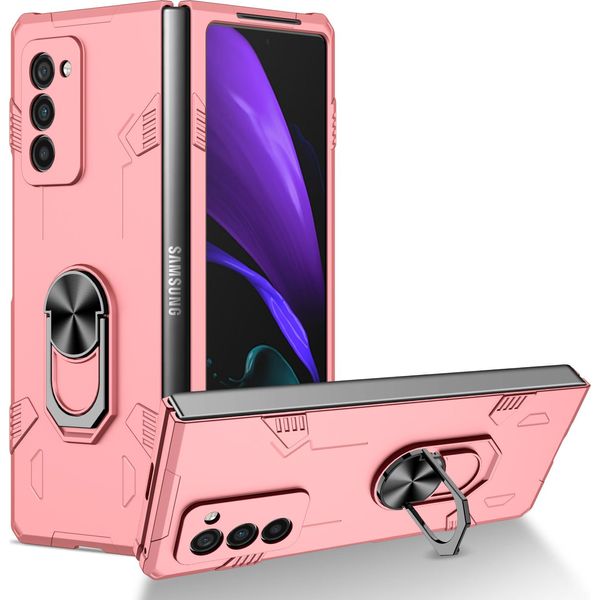 Custodia Galaxy Z Fold2, Robusta Custodia Rigida In Pc, Antiurto Con Supporto Ad Anello E Supporto Per Samsung Galaxy Z Fold 2 5G Rosa-image