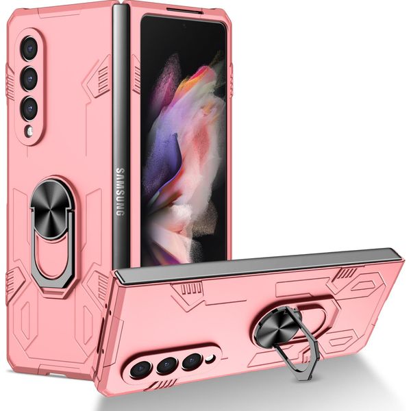 Custodia Galaxy Z Fold3, Pc Rigido Robusto, Custodia Antiurto Con Supporto Ad Anello E Supporto Per Samsung Galaxy Z Fold 3 5G Rosa-image