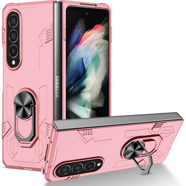 Custodia Galaxy Z Fold4, Pc Rigido Robusto, Custodia Antiurto Con Supporto Ad Anello E Supporto Per Samsung Galaxy Z Fold 4 5G Rosa-image