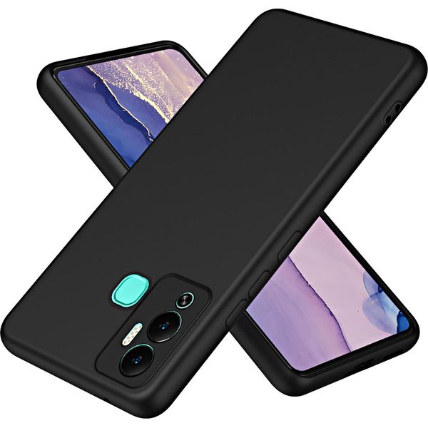 Custodia Infinix Hot 12 Play, Custodia Protettiva Morbida In Silicone Liquido Per Infinix Hot 12 Play Nero-image