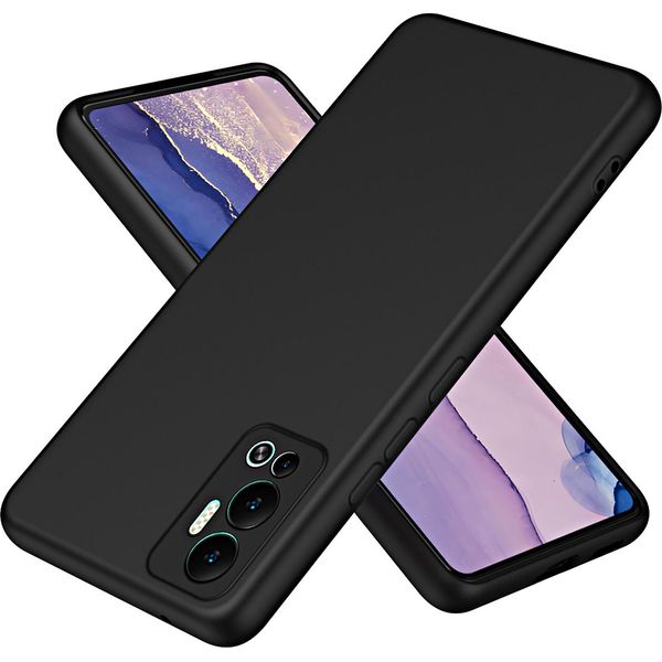 Custodia Infinix Hot 12, Custodia Protettiva Morbida In Silicone Liquido Per Infinix Hot 12 Nero-image