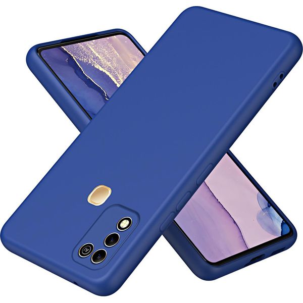 Custodia Infinix Hot 11 Play, Custodia Protettiva Morbida In Silicone Liquido Per Infinix Hot 11 Play / Hot 10 Blue-image
