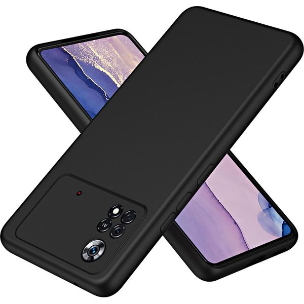 Xiaomi Poco M4 Pro 4G Custodia, Custodia Protettiva Morbida In Silicone Liquido Per Xiaomi Poco M4 Pro 4G Nero-image