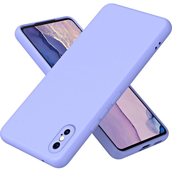 Custodia Iphone Xs Max, Custodia Protettiva Morbida In Silicone Liquido Per Iphone Xs Max Viola-image