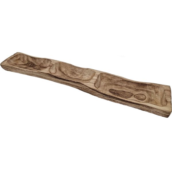 Ciotola In Legno Massiccio Con 3 Scomparti Divisi - Circa 58,5 Cm-image