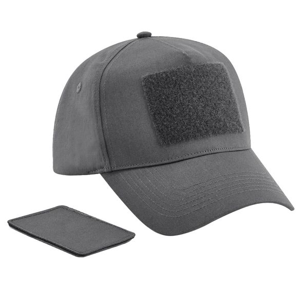 Beechfield - Cappello Da Baseball Con Patch Rimovibile Per Uomo/Donna Unisex BC5013 (Taglia Unica) (Grigio Grafite)-image