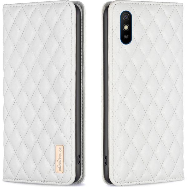 Custodia Redmi 9A, Elegante Custodia In Pelle Flip Con Slot Per Schede E Supporto Per Xiaomi Redmi 9A Bianco-image